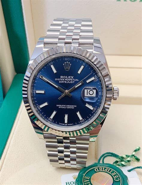 datejust rolex 41mm blue dial|rolex datejust 41 smooth bezel.